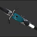 Vintage Motorcycle With Teal Fuel Tank White Fenders And Black Seat