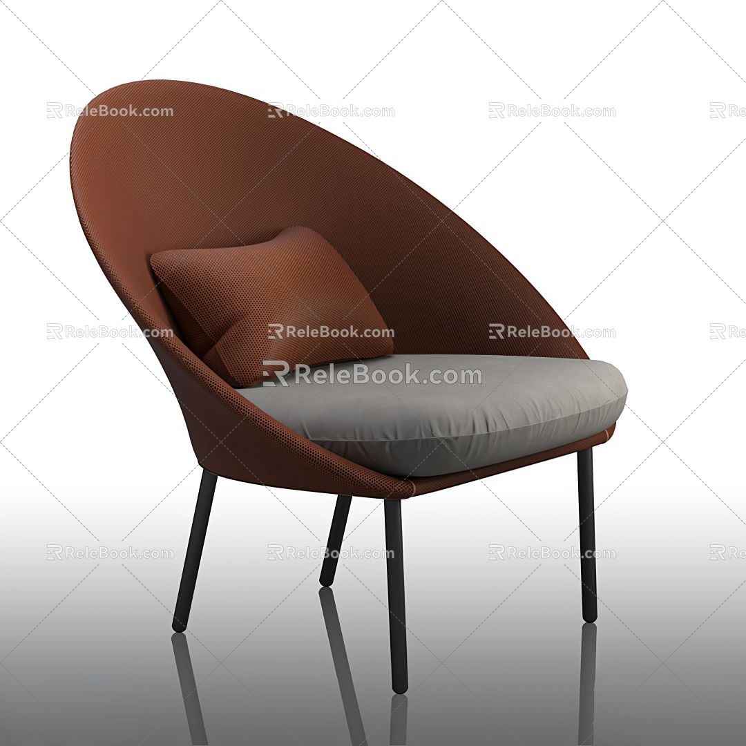 Middle Style Single Chair Chair Chair 3d model