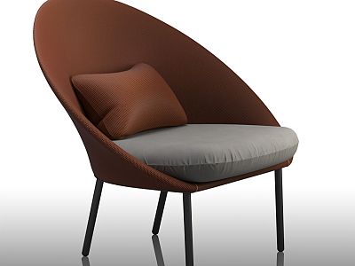 Middle Style Single Chair 3d model