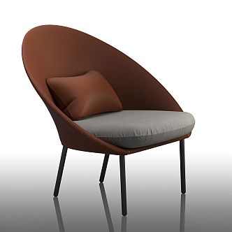 Middle Style Single Chair 3d model