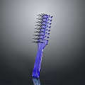 Blue Plastic Hair Comb With Ergonomic Handle And Sturdy Bristles For Daily Use