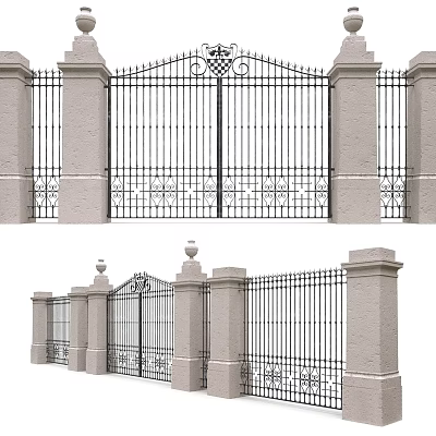 Jianou Gate Iron Gate Fence Gate Outdoor Fence 3d model
