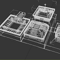 Future Architecture Design Showcasing Modular Geometric Structures And Metallic Tech Features