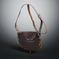 Classic Brown Leather Crossbody Bag With Adjustable Strap And Simple Design