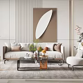 Modern sofa coffee table combination 3d model