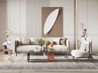 Modern sofa coffee table combination 3d model