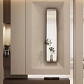 Modern Entryway Hallway Interior Design With Wall Mirror Wooden Accents And Ambient Lighting