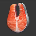 Fresh Salmon Fillet Cross Section Showing Detailed Inner Texture And Pink Color