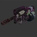 Futuristic Sci Fi Weapon With Scope Barrel Metallic Texture And Mechanical Design 3d model