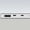 Gray Portable Power Bank With Teal Accent And Multiple Ports For Mobile Devices