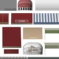 Diverse Styles and Colors of Awnings for Cafes Bakeries and Shop Fronts