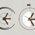modern wall clock combination clock wall clock 3d model