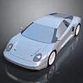 Silver Sports Car With Sleek Modern Design Two Door Body White Wheels Shiny Exterior
