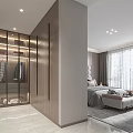 Modern Bedroom Interior Design With Upholstered Headboard Multiple Pillows Bed Bench Table Lamps And Wall Art