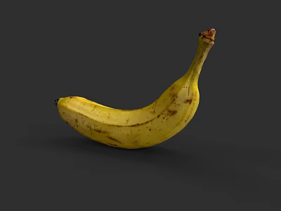 Yellow Banana Plant Art With Brown Spots On Dark Gray Background 3d model