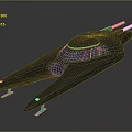 Sleek Black Fighter Jet with Twin Wings Blue Lights and Gray Gradient Background