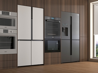 Refrigerator Modern Refrigerator Double Door Refrigerator Oven Refrigerator Cabinet 3d model