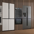 Refrigerator Modern Refrigerator Double Door Refrigerator Oven Refrigerator Cabinet 3d model