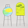 Colorful Gradient Signboards With Innovation Day Smiley Face And Yellow Store Manager Info