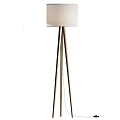 Modern Floor Lamps With Dark Gray And Beige Shades Wooden Tripod Bases