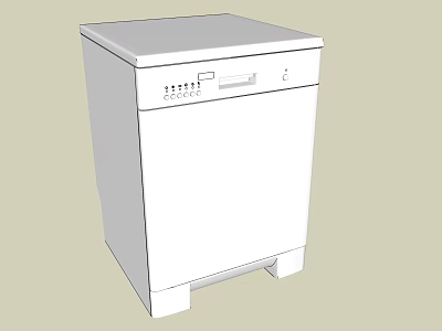 White Freestanding Washing Machine With Front Control Panel And Modern Design 3d model