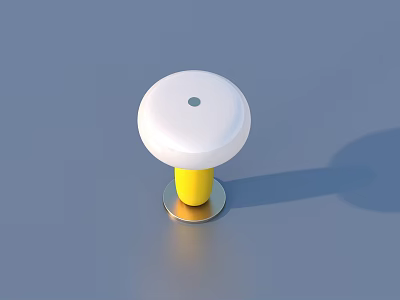 Modern Table Lamp With White Shade Yellow Base And Metal Stand 3d model