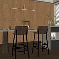 Modern Bar Counter With Wooden Cabinets Bar Stools And Natural Light