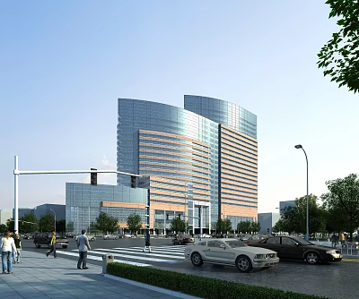 Modern Office Building Street Office Building 3d model