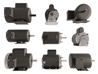 Various Types of Industrial Electric Motors with Different Designs and Structures 3d model