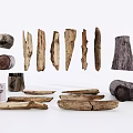 Natural Wooden Materials with Various Shapes Sizes Logs Chips and Trunk Segments