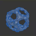 Golden Hollow Spherical Decorative Sculpture With Intricate Patterns And Shiny Surface