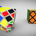 Colorful Cube Shaped Furniture With Unique Design And Orange Finish