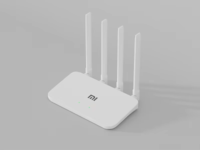 Xiaomi Wireless Router With Four Antennas Sleek White Design For Home Daily Use 3d model
