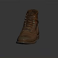 Brown Leather High Top Boots With Classic Laces And Durable Design