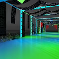 Traditional Style Commercial Equipment Archway With Red Lanterns And Green Roof