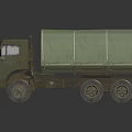 Military Green Heavy Duty Cargo Truck With Canvas Covered Cargo Bed