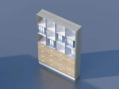 Practical Wooden Storage Cabinet With Multiple Shelves And Drawers For Home Organizing 3d model