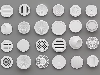 Various Modern Air Conditioner Vents With Decorative Patterns And Designs For Home 3d model