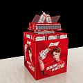 Commercial Beverage Display Equipment With Red Multi Layer Structure For Retail Promotion 3d model