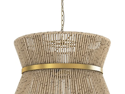 Brass three-lamp chandelier model