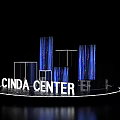 Cinda Center Photo Spot With Illuminated Blue Columns And Modern Design