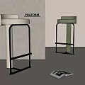 poliform modern bar stool fabric bar stool bar chair 3d model