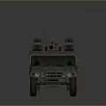 Tactical Military Hummer Vehicle With Roof Mounted Communication Equipment And Antennas