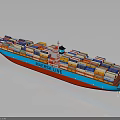 Maersk Line Container Ship with Colorful Containers Sailing on the Sea