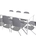 Modern White Conference Table With Gray Chairs In Minimalist Office Interior