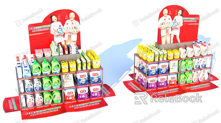 Washing powder laundry detergent shelf advertising rack supermarket goods model