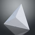 Modern White Geometric Polyhedron With Triangular Faces And Reflection On Dark Background 3d model