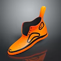 Orange Modern Casual Shoes With Black Accents Unique Heel And Comfortable Sole Design