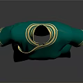 Green Traditional Cheongsam with Gold Trim Collar Cuffs and Waistband Long Elegant Chinese Dress
