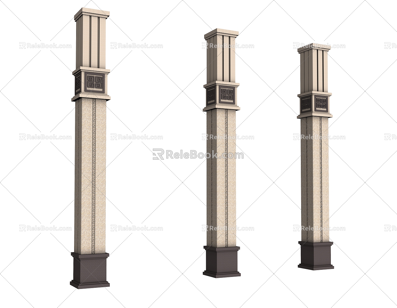 Roman Column Chinese Column Huipe Column 3d model